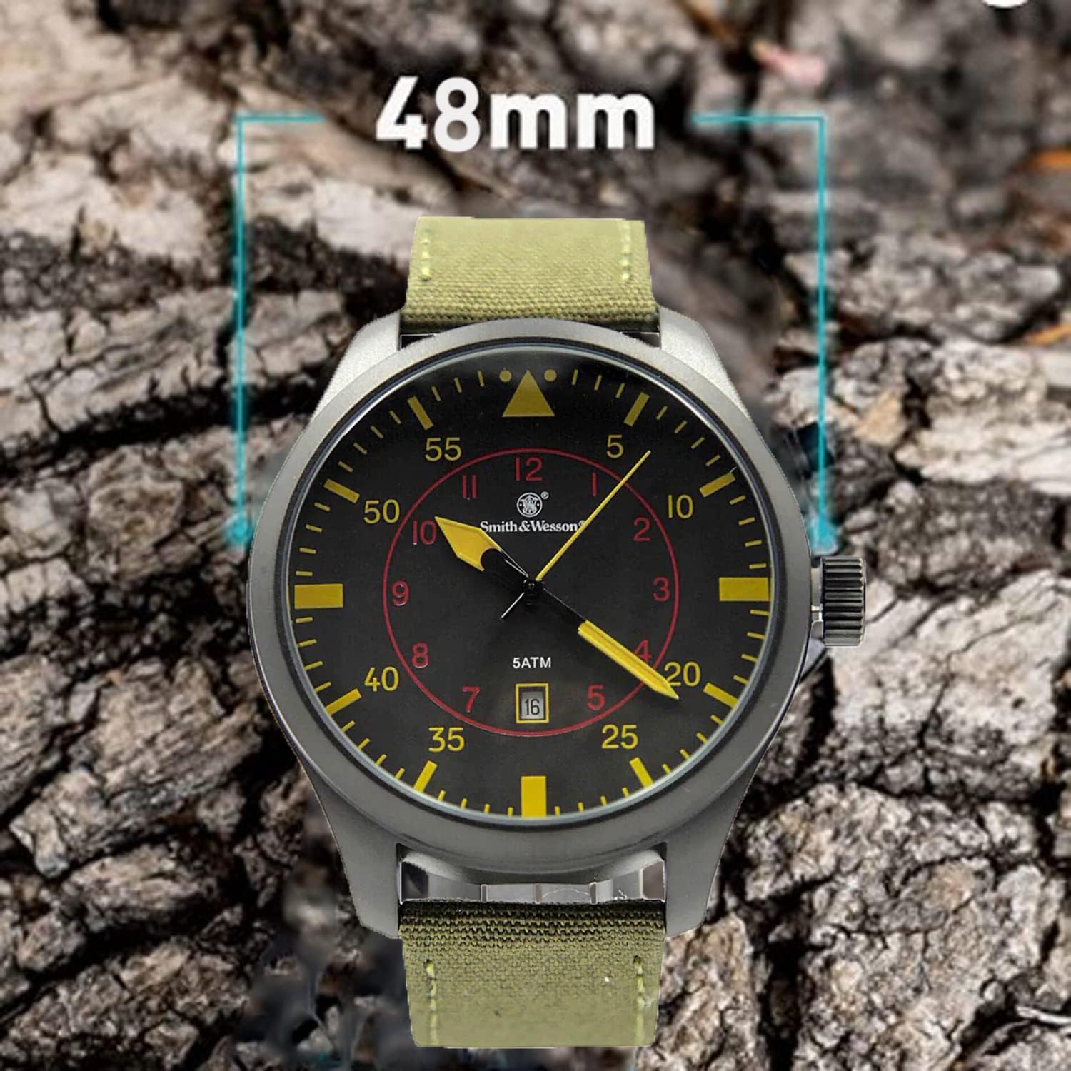 Smith & Wesson Men's N.A.T.O. Watch, 5ATM, Japanese Movement, Stainless Steel, Water Resistant, Tactical Watch