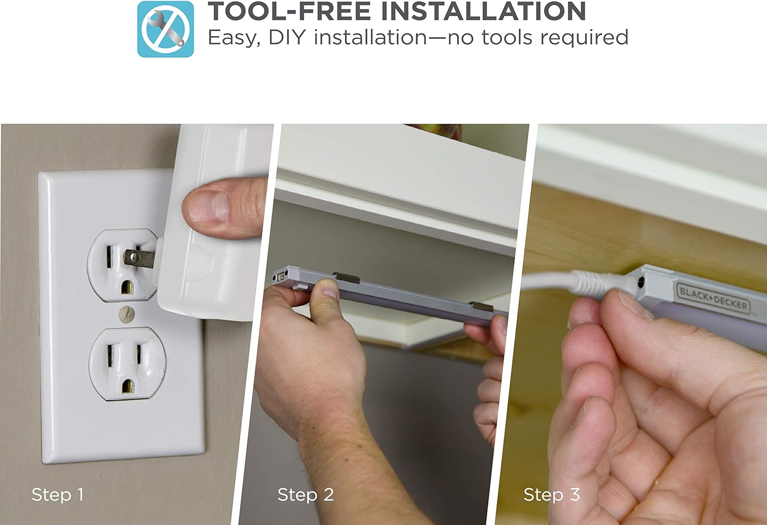 BLACK+DECKER PUREOPTICS LED Under-Cabinet Dimmable Linkable Lighting Kit