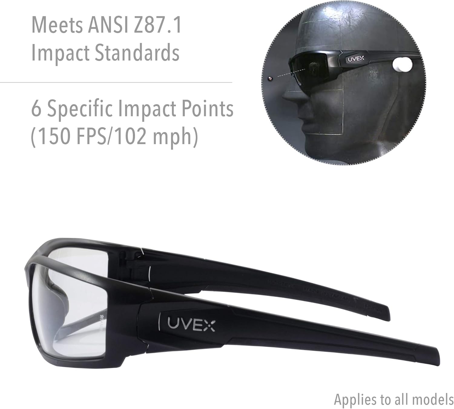 Honeywell Uvex Hypershock Safety Glasses, Brown Frame with Gold Mirror Lens & Anti-Scratch Hardcoat (S2964) 5.6 x 1.7 inch