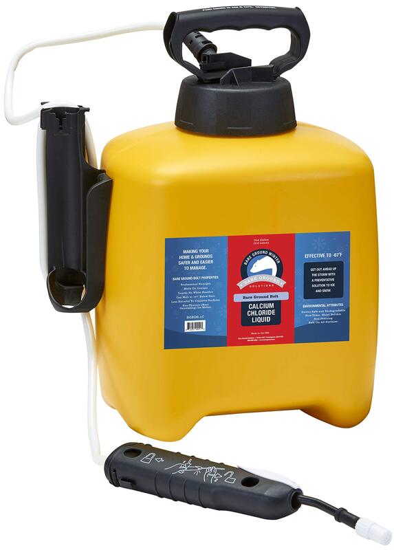 Bare Ground Winter Bare Ground Solutions BGBDS-1C Fast-Acting CaCl2 Ice Melt, 128 oz with Pump Sprayer