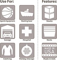 Akro-Mils KeepBox 12 Gallon Storage Container, Nesting and Stackable Plastic Tote with Attached Lid, Clear/Blue