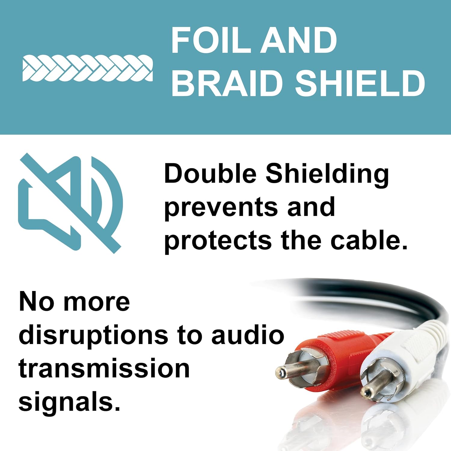 Legrand - C2G RCA Audio Cable, RCA Stereo Cable with Double Shielded Connectors, 3 Foot, Black