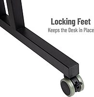 Mind Reader Standing Desk, Adjustable Height, Computer Desk, Laptop Desk, Portable, Rolling, 38" L x 21.25" W x 45.25" H, Black