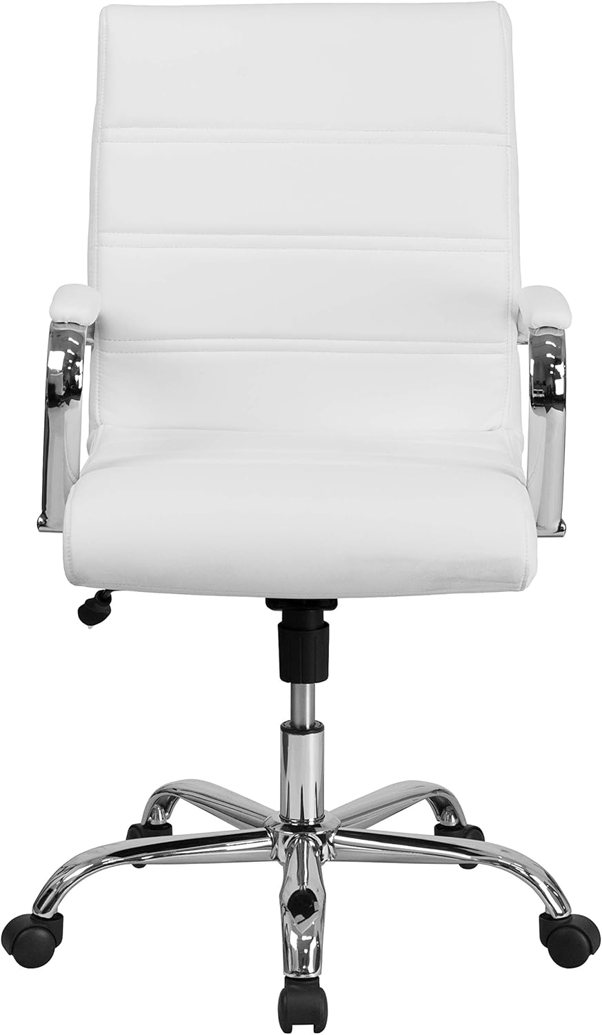 Flash Furniture Whitney Mid-Back Swivel LeatherSoft Desk Chair with Padded Seat and Armrests