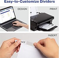 Avery Big Tab Insertable Dividers for 3 Ring Binders, 8-Tab Set, White Paper, Clear Tabs, 1 Binder Divider Set (11124) 1 Set 1 Set
