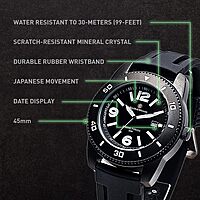 Smith & Wesson Paratrooper Men's Watch, 3ATM, Stainless Steel Caseback, Japanese Movement, Tactical Watch, Scratch Resistant