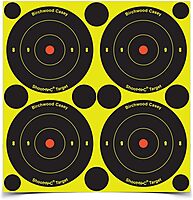 BIRCHWOOD CASEY 8" Eze-Scorer Bull's-Eye Practice Shoot-Up Brilliant White Paper Targets for Indoor and Outdoor Use