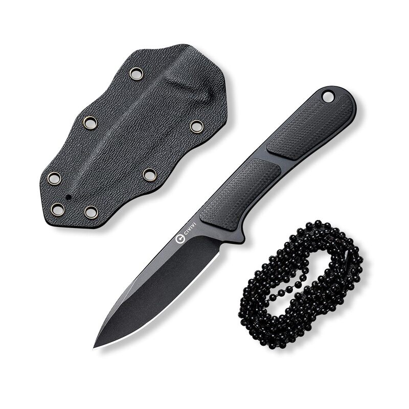 CIVIVI Mini Elementum Fixed Blade Knife with Kydex Sheath and Chain