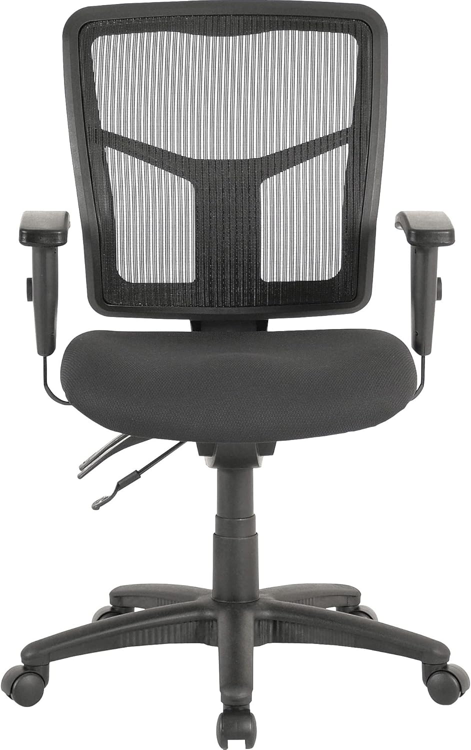 Lorell, LLR86201, ErgoMesh Series Managerial Mid-Back Chair Black Mesh Back/ Black Fabric Seat