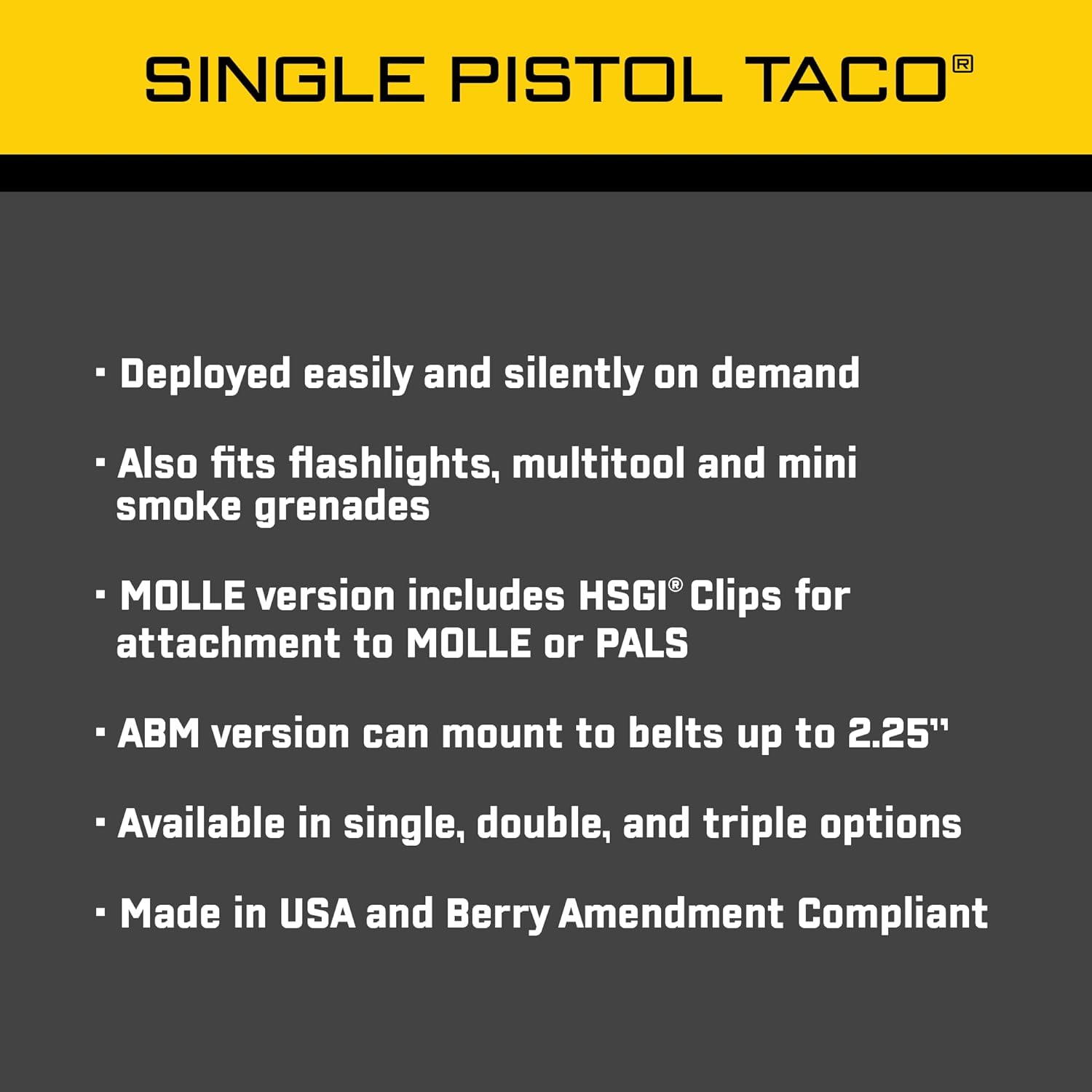 High Speed Gear Pistol Taco Mag Pouch | Universal Pistol Magazine Holster