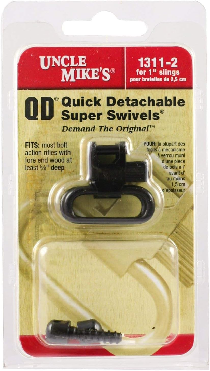 Uncle Mike's QD 115 RGS Tri-Lock Quick-Detach Swivel, Wood Screw Base, Black