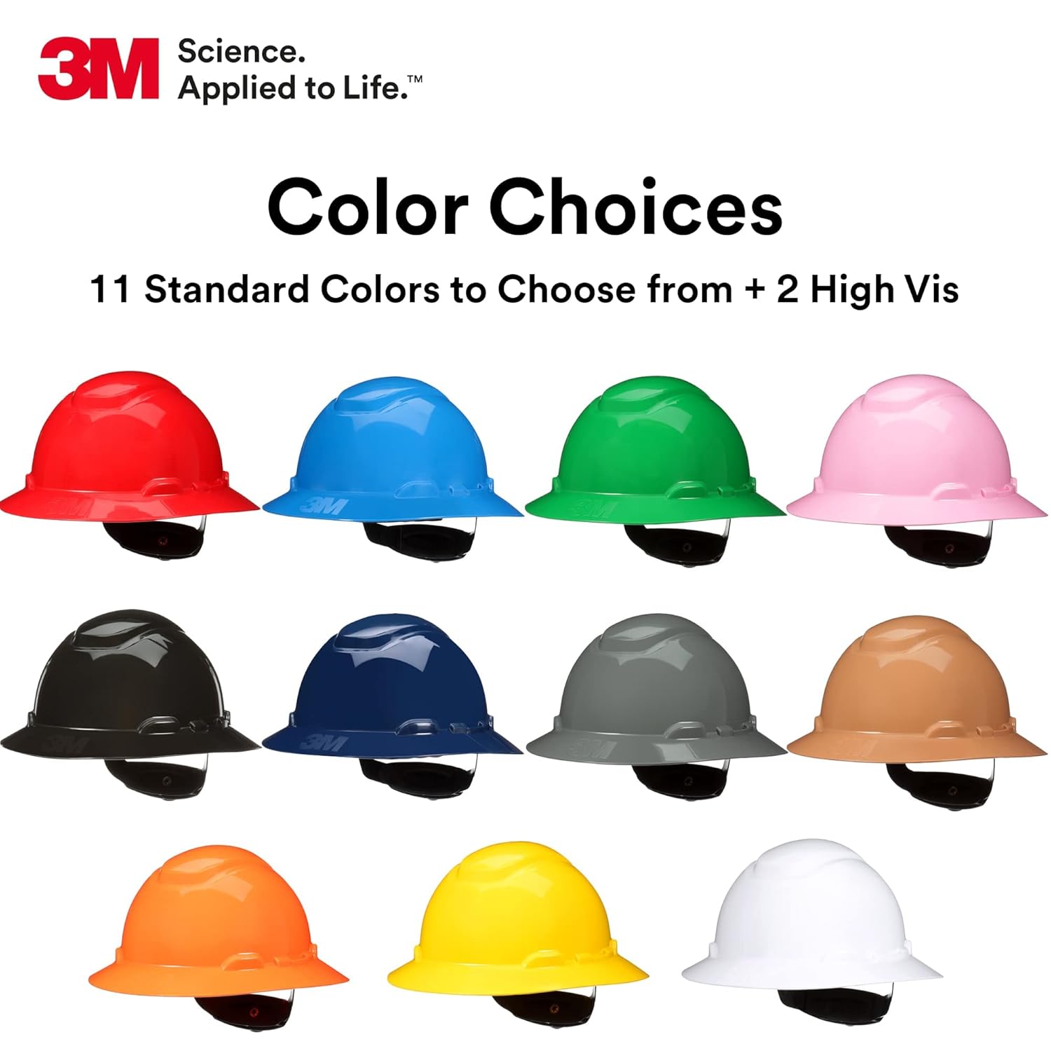 3M Hard Hat SecureFit H-801SFR-UV, White, Non-Vented Full Brim Style Safety Helmet with Uvicator Sensor