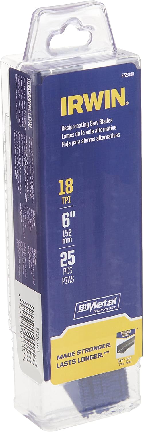 IRWIN Metal-Cutting Reciprocating Saw Blades, Bi-Metal