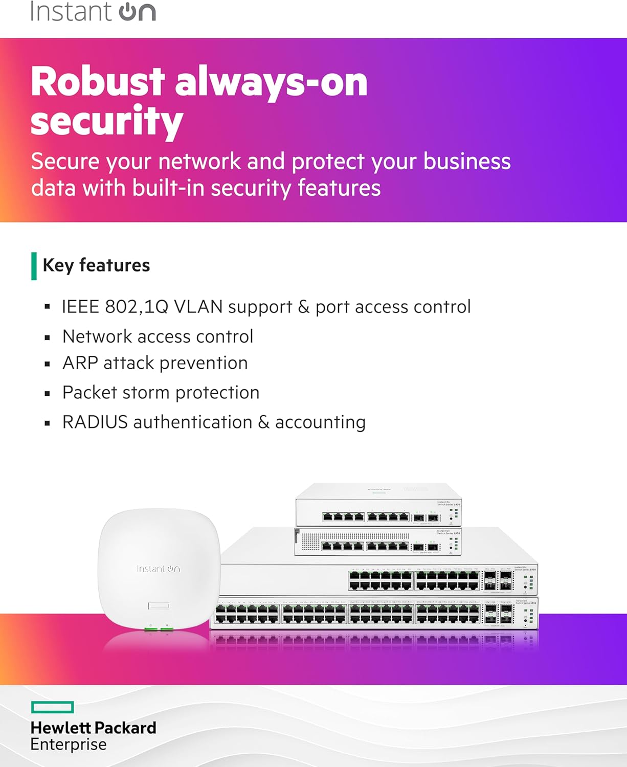 HPE Networking Instant On Switch Series 1930 8-Port Gb Smart-Managed Layer 2+ Ethernet Switch with PoE | 8X 1G | 2X SFP | 8X