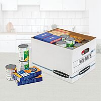 Bankers Box Stor/File Standard-Duty Storage Boxes, Letter/Legal Size, 10 x 12in x 15in, White/Blue, Pack Of 10 - 0070314