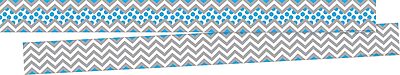 Barker Creek Double-Sided Border 6-Pack, Chevron, Multi-Design, 35' Each of 6 Colorful Sets of Double-Sided Border with Coordinating Chevron Designs, 210' of Trim Total (4000)