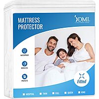 DMI Waterproof Mattress Protector and Cover, Contoured Fitted Sheet Fit, King Fitted King