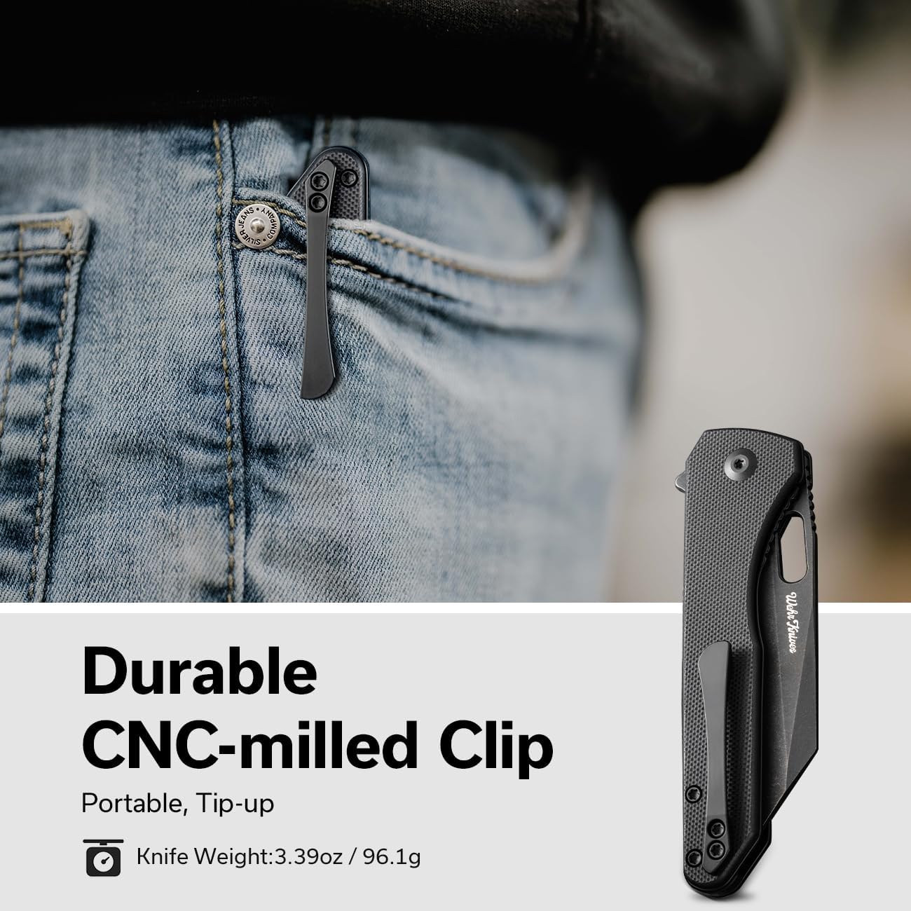 CIVIVI Nugz Folding Pocket Knife for EDC, 3.17" Reverse Tanto Blade C23060