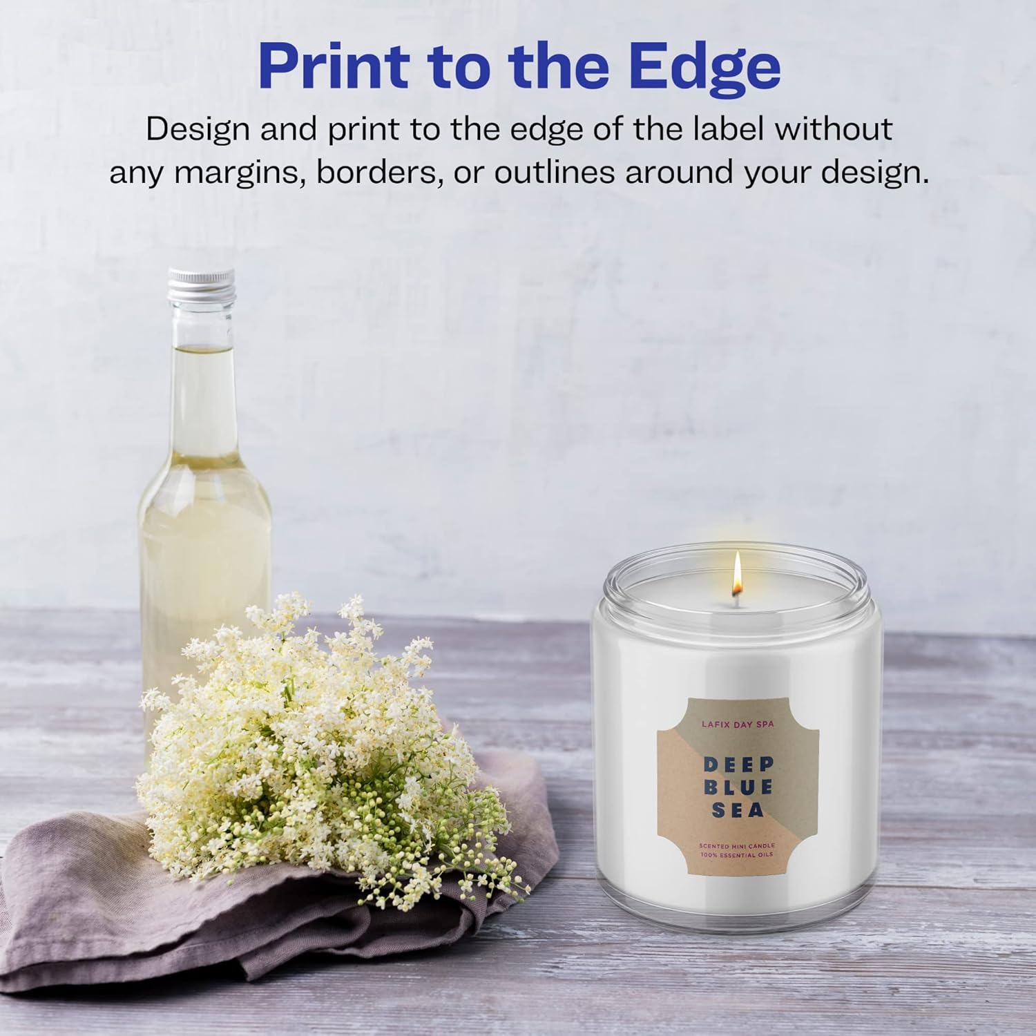 Avery Kraft Brown Square Scalloped Labels, Sure Feed Technology, 1-5/8" x 1-5/8", Print-to-The-Edge, Laser/Inkjet Printable