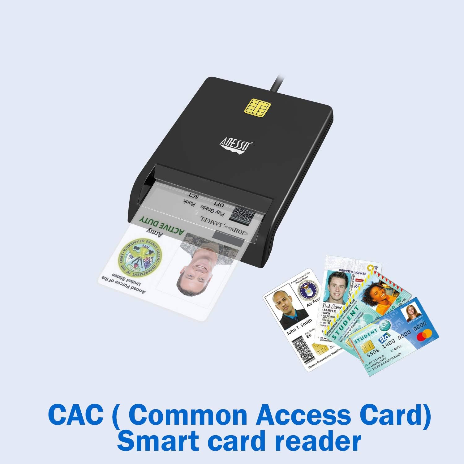 SCR-100 Smart ID Credit Card Reader,Black 1 Count (Pack of 1)