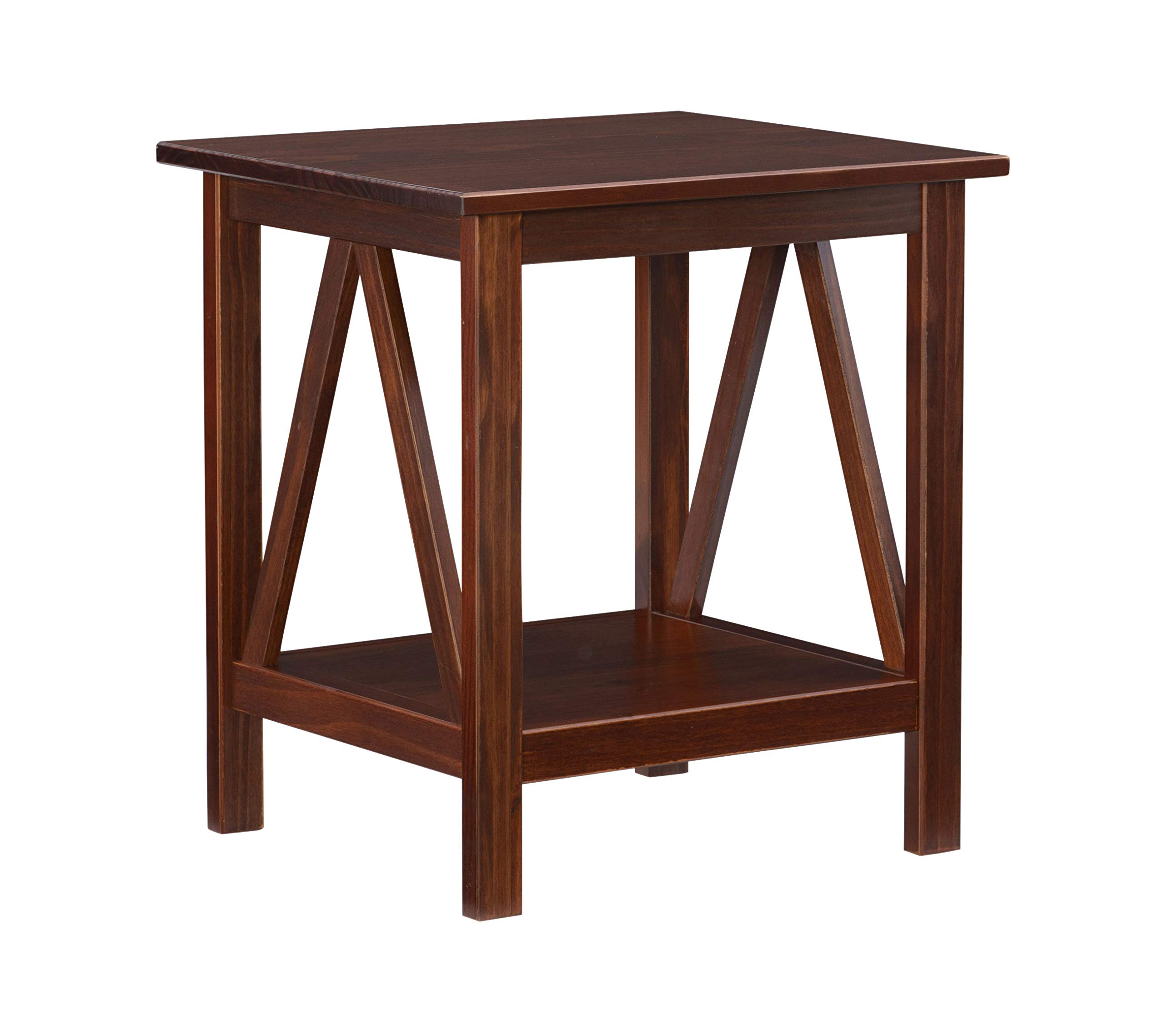 Linon Home Dcor Linon Home Decor Titian End Table, 20"w x 17.72"d x 22.01"h, Antique Tobacco