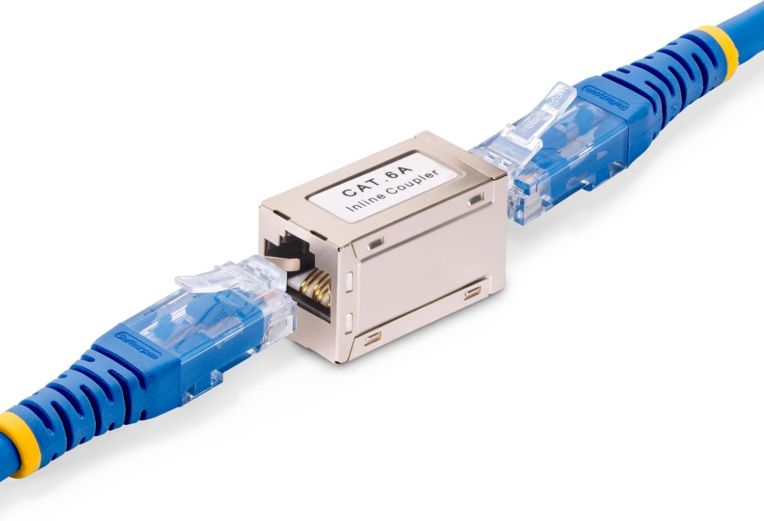 StarTech.com Shielded RJ45 Coupler, Inline Cat6a Coupler, Female to Female (F/F) T568B Pinout