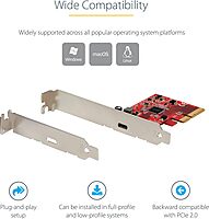StarTech.com 1-Port USB 3.2 Gen 2x2 PCIe Card, USB-C 20Gbps PCI Express 3.0 x4 Adapter, Data Only, Windows/macOS/Linux, TAA