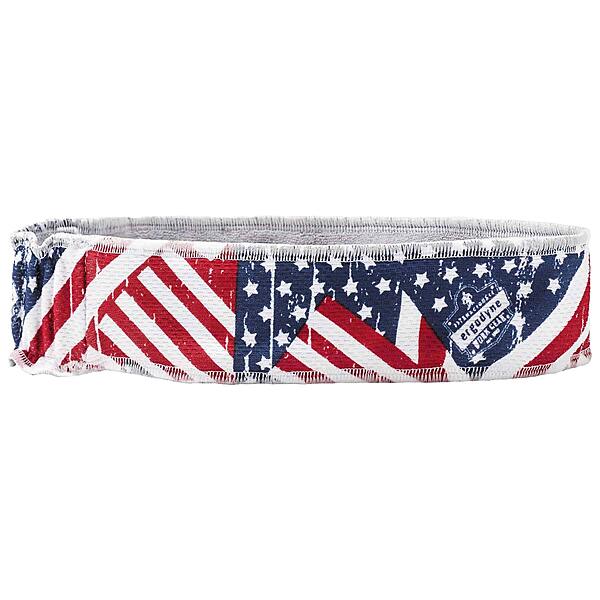 Ergodyne Unisex Adult High Performance Headband - Terry Cloth Sweatband - One Size - Red, White, and Blue - 2 inches - Cotton - Other