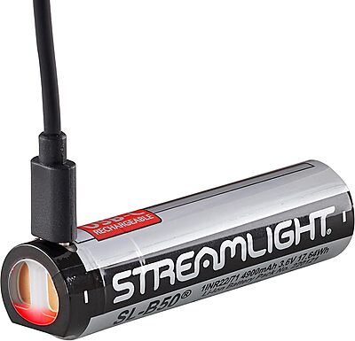Streamlight 22111 SL-B50 Protected Lithium-Ion USB-C Rechargeable Battery with Integrated Charge Port, 1-Pack