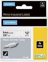DYMO Rhino Industrial Heat-Shrink Labels, Black on White
