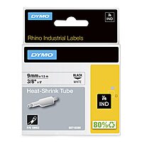 DYMO Rhino Industrial Heat-Shrink Labels, Black on White