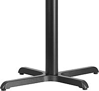 Flash Furniture Beverly 23.75" x 30" Restaurant Table X-Base with 3" Diameter Table Height Column, Commercial X-Base Cast Iron Table Base, Black Classic