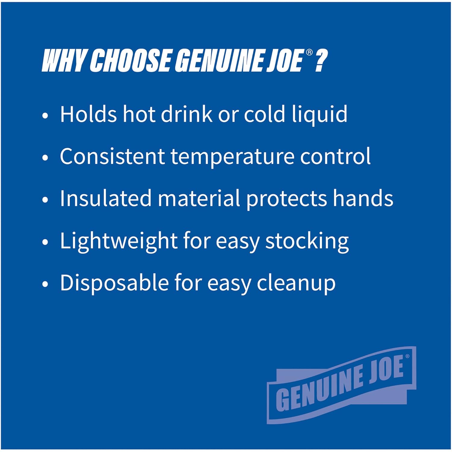 Genuine Joe Hot/Cold Foam Cups, 8 Oz, White - Carton of 1,000 (Model 58550)