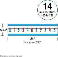 Carson Dellosa Number Line 42 pc Set, Color-Coded -20–120 Numberline With Manipulative Cutouts for Math Games, Teacher Supplies, Bulletin Board, and Wall Decor