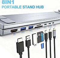 Laptop Docking Station Stand with USB-C 4K HDMI 8 Ports