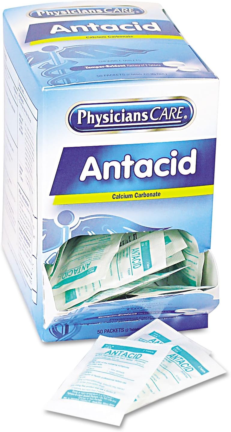 PhysiciansCare Antacid Heartburn Medication (Compare to Tums), 50 Doses of Two Tablets, 420 mg