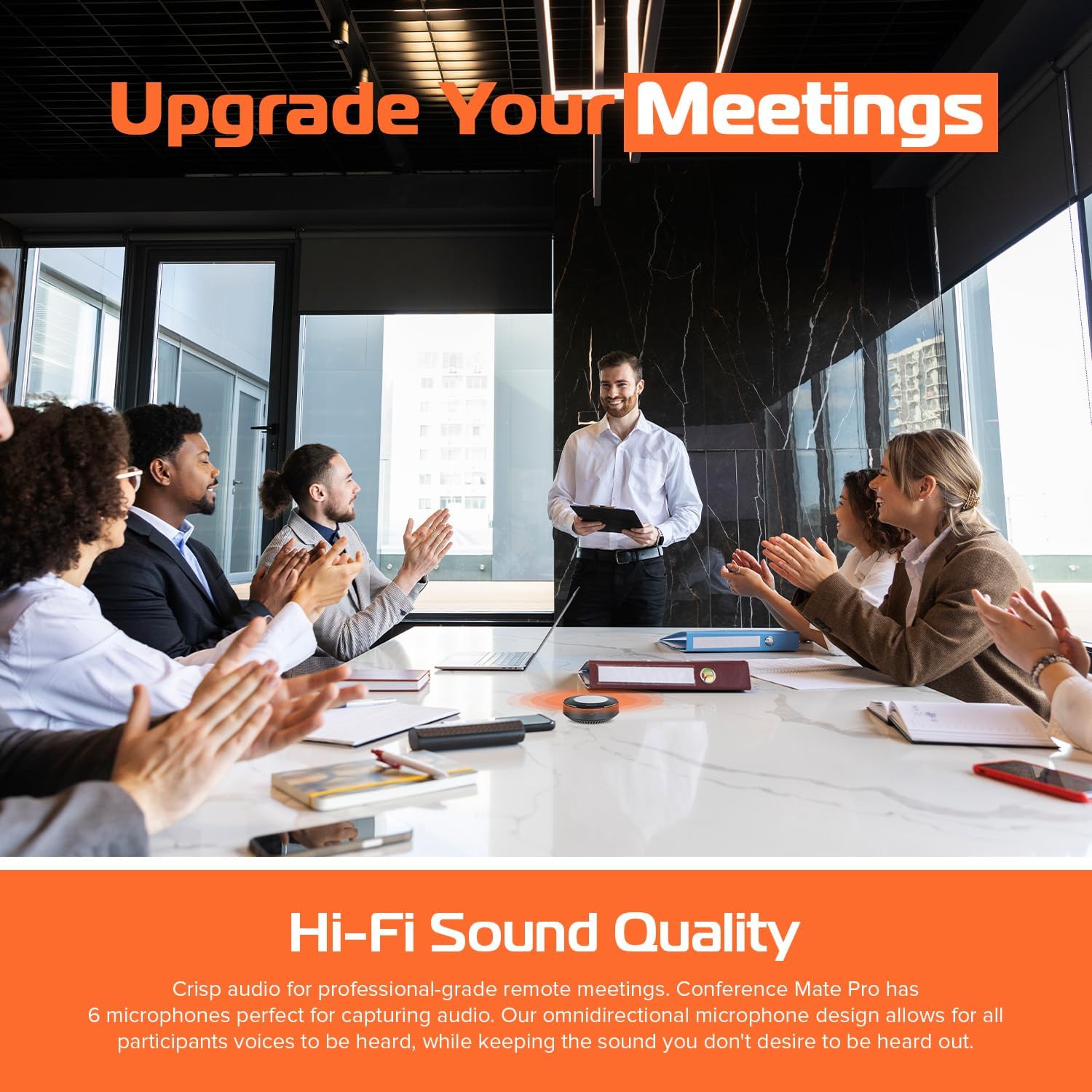 Spracht Conference Mate Pro Speaker, Conference Speakerphone, Conference Microphone, 6 Mics