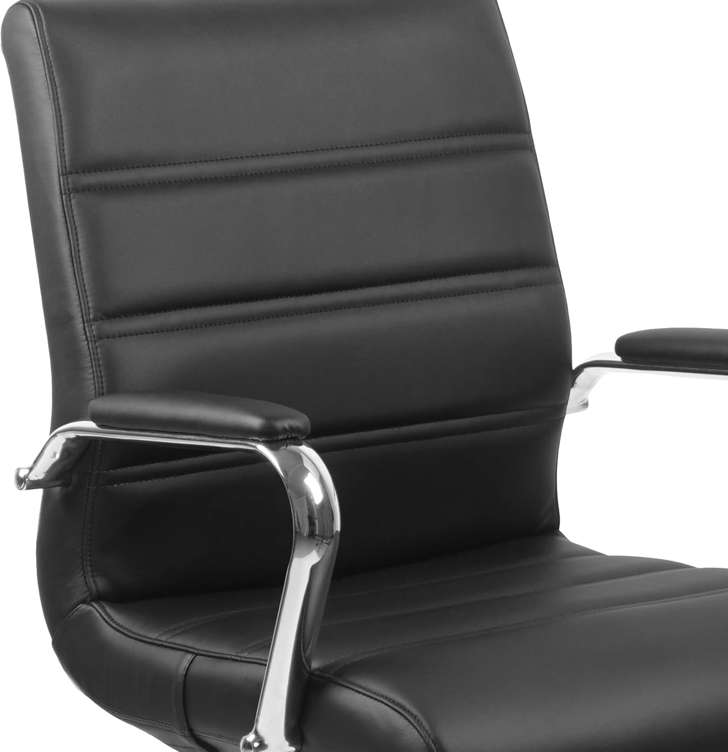 Flash Furniture Whitney Mid-Back Swivel LeatherSoft Desk Chair with Padded Seat and Armrests