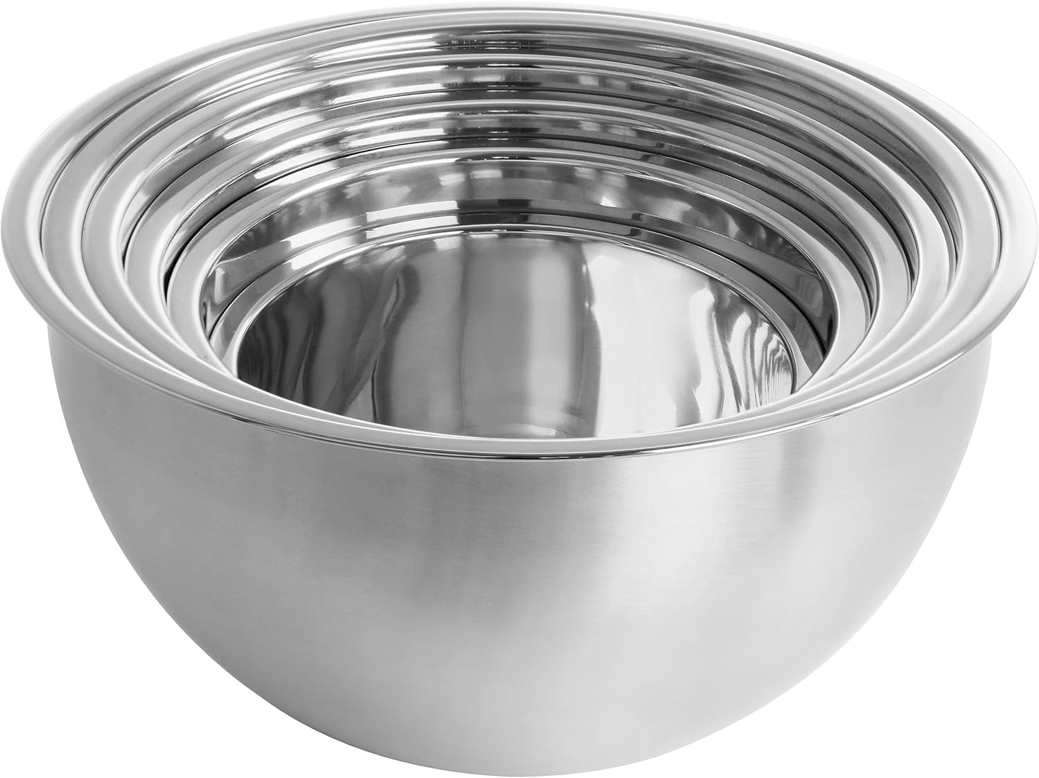 MegaChef 14 Piece Stainless Steel Measuring Cup and Spoon Set with Mixing Bowls, Silver