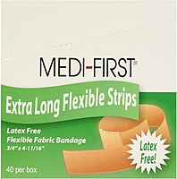 Medique 62178 Medi-First Latex Free Woven Bandages, Extra Long, 3/4-Inch X 4-11/16-Inch, 40-Per Box 40 Count (Pack of 1)