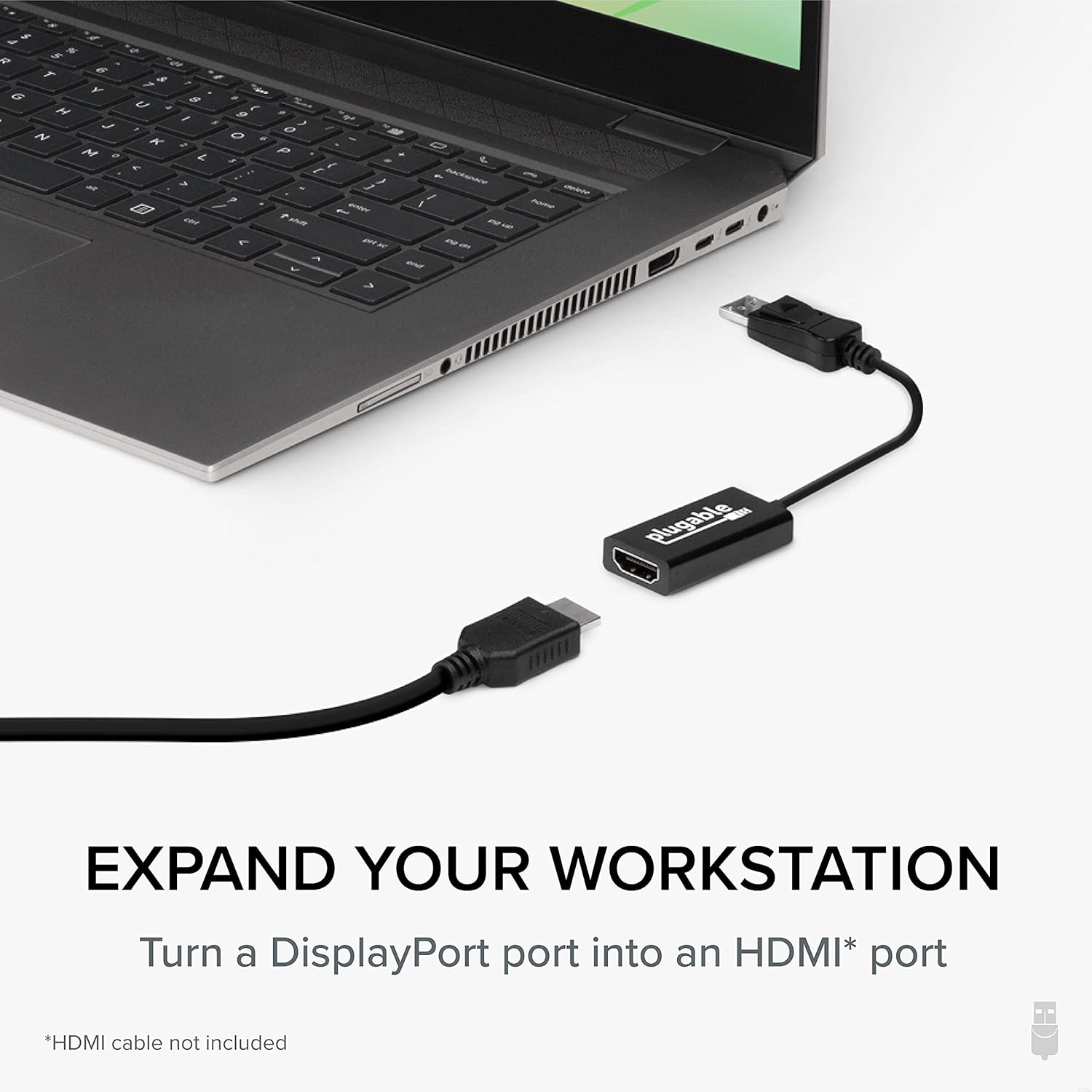 Plugable Active DisplayPort to HDMI Adapter, Uni-Directional, Driverless