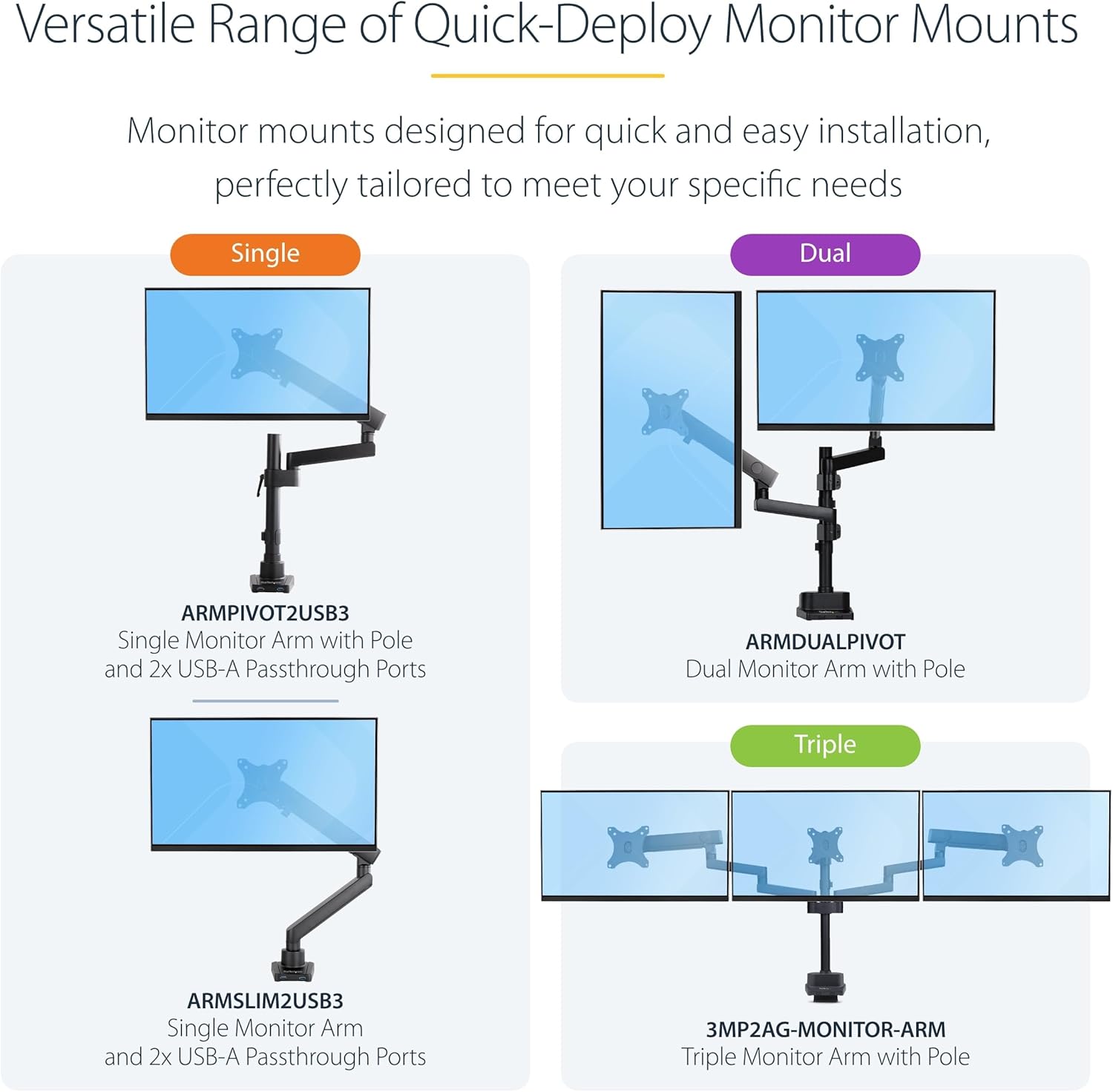 StarTech.com Desk Mount Monitor Arm (VESA 75/100)