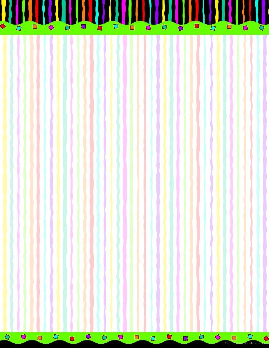 Barker Creek Designer Computer Paper, Neon Stripes, 8.5” x 11”, Decorative Printer Paper, Stationery, 50 Sheets per Pkg
