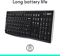 Logitech MK710 Wireless Keyboard and Mouse Combo — Includes Keyboard and Mouse, Stylish Design, Built-In LCD Status Dashboard, Long Battery Life