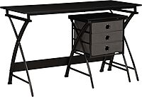 OSP Home Furnishings Olympic Utility Home Office Desk with Nesting 3-Drawer Storage Stand