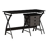 OSP Home Furnishings Olympic Utility Home Office Desk with Nesting 3-Drawer Storage Stand
