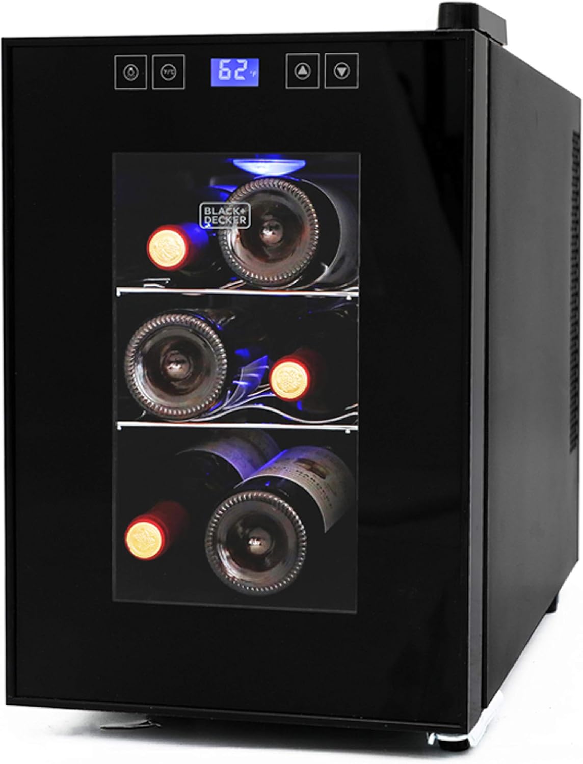 BLACK+DECKER Thermoelectric Wine Fridge with Triple-Pane Clear Glass Door