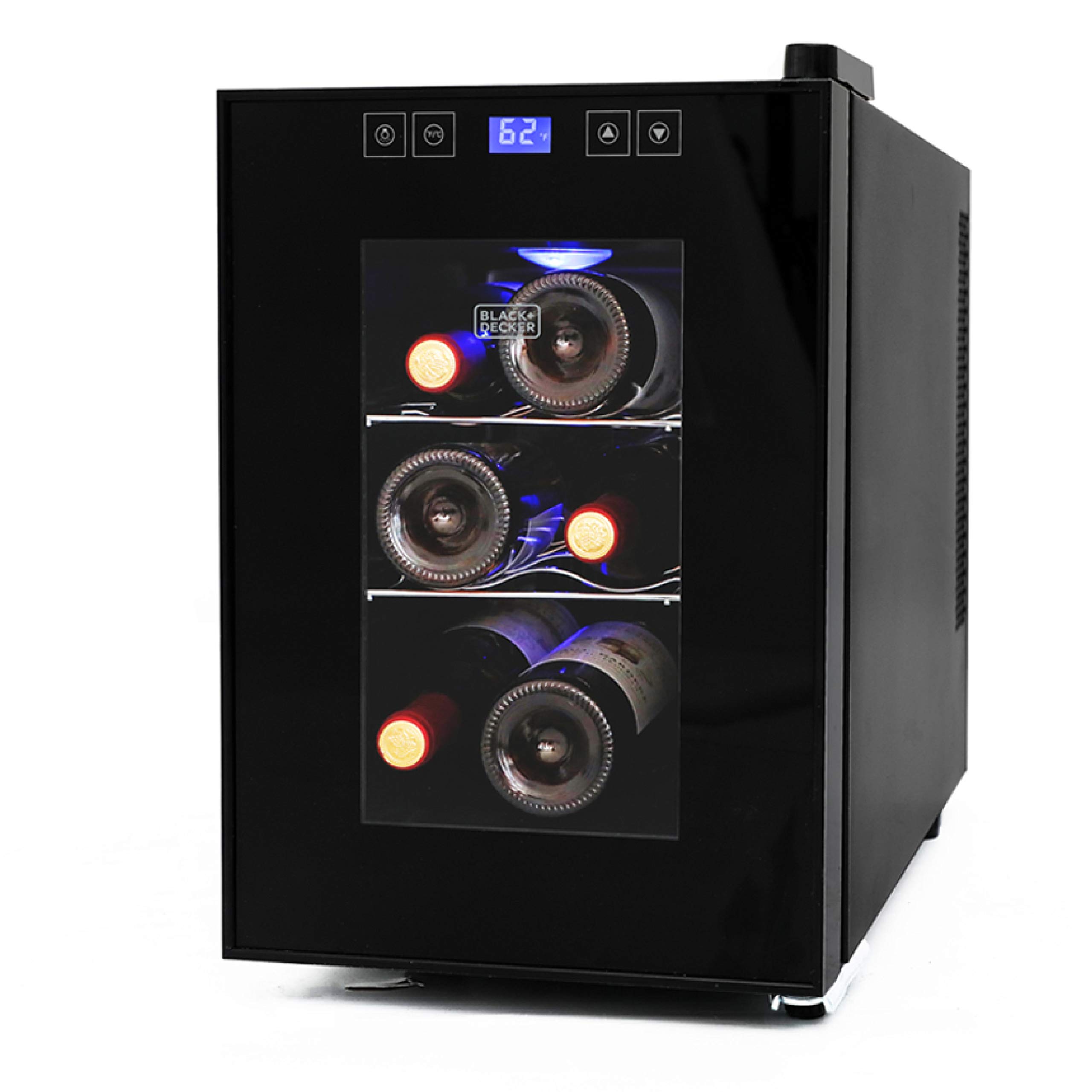 BLACK+DECKER Thermoelectric Wine Fridge with Triple-Pane Clear Glass Door