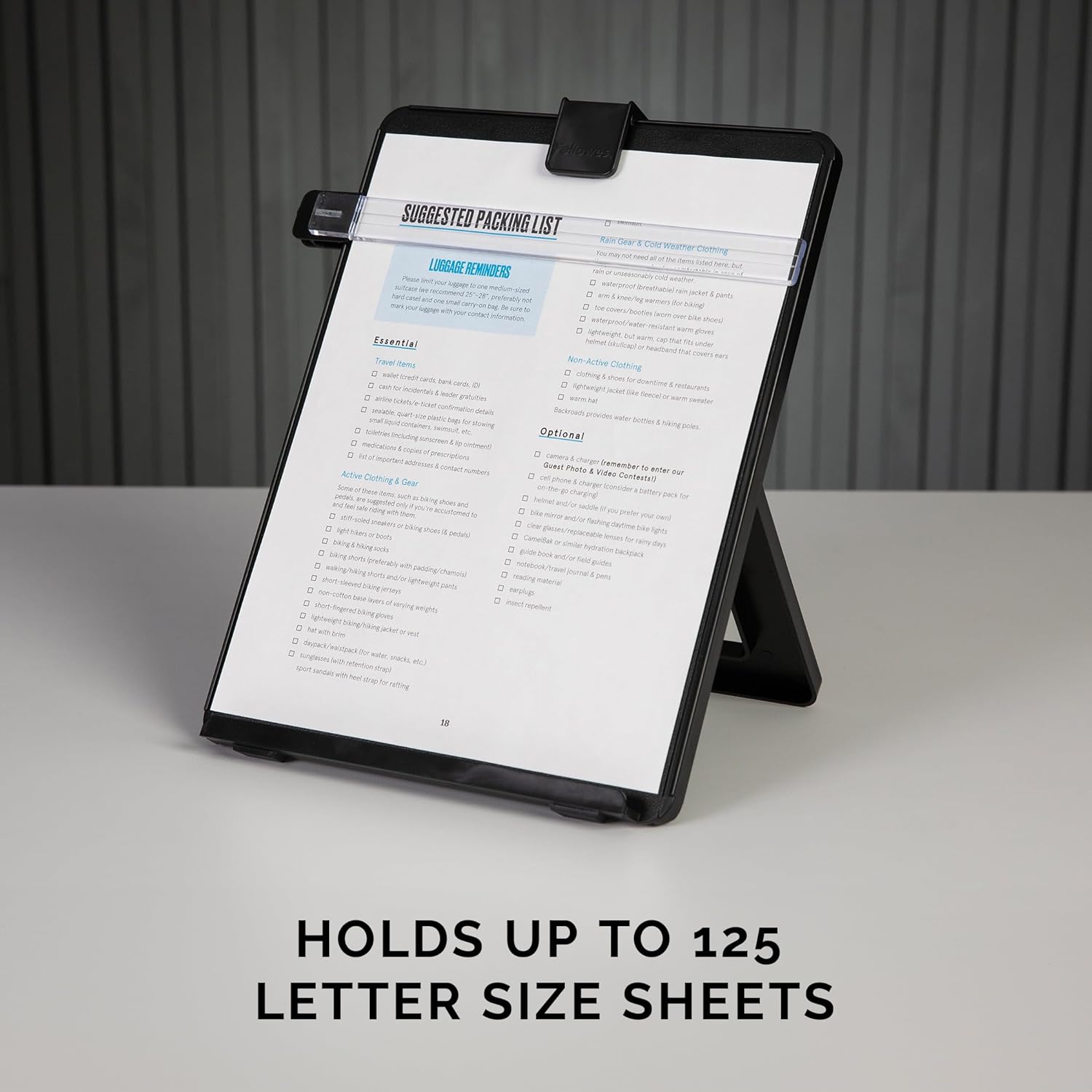 Fellowes Letter Sized Non-Magnetic Copyholder, Black (21106), 7.38 x 10.13 x 11.25 inches
