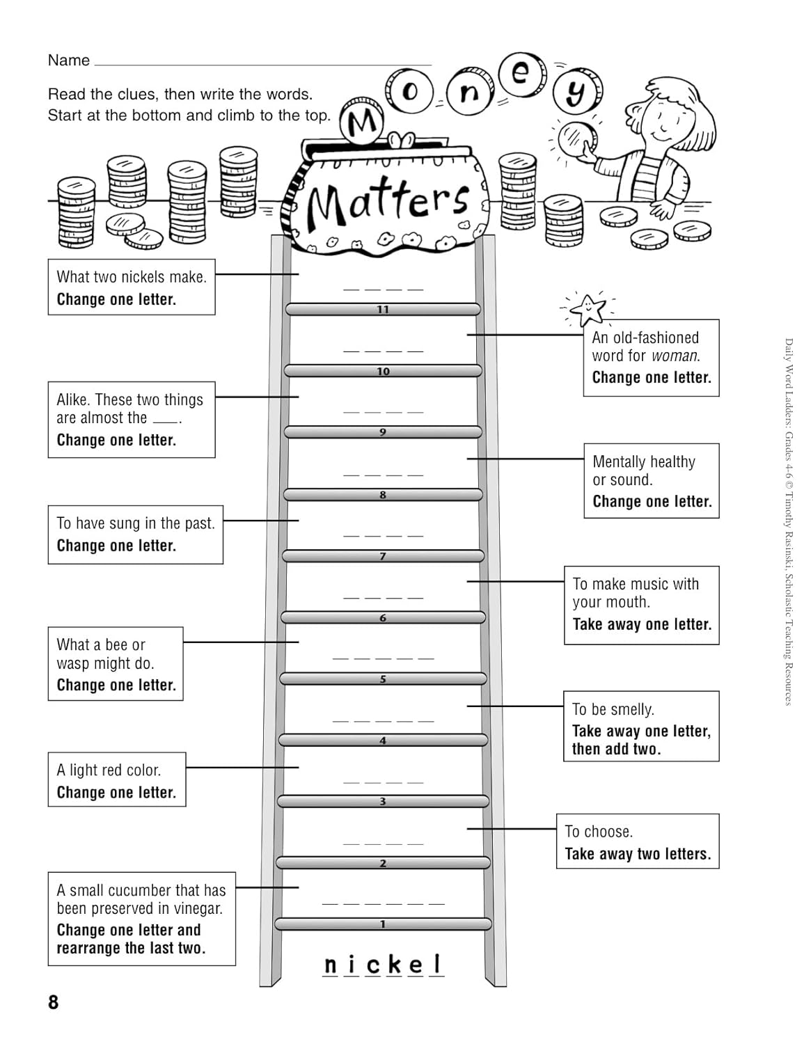 Daily Word Ladders: Grades 4-6: 100 Reproducible Word Study Lessons That Help Kids Boost Reading, Vocabulary